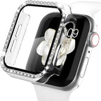 Recoppa Compatible for Apple Watch Case with Screen Protector for Apple Watch 38mm Series 3/2/1, Bling Crystal Diamond Rhinestone Ultra-Thin Bumper Full Cover Protective Case for Women Girls iWatch by Recoppa