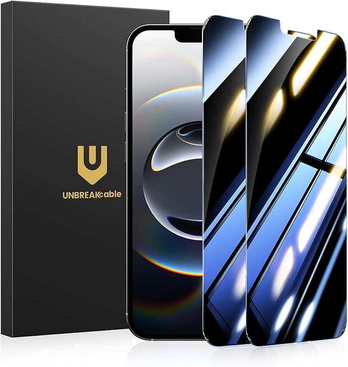 UNBREAKcable Privacy Screen Protector for iPhone 16e, Shatterproof Tempered Glass [True 28°Anti Spy] [9H Hardness] [Easy Installation Frame] Private Protector for iPhone 16e 6.1inch-2 Pack - Image 9