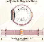 Braided Stretchy Bands Compatible with Apple Watch Bands 40mm 44mm 38mm 41mm 42mm 45mm 46mm 49mm Women Men, Soft Nylon Sport Strap with Magnetic Clasp for iWatch Series 11 10 9 8 SE 7 6 5 4 3 2 Ultra - Image 4