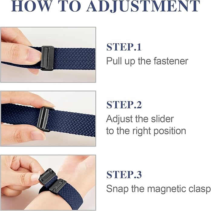 Braided Stretchy Band Compatible with Apple Watch Bands 38mm 40mm 41mm 42mm 44mm 45mm 46mm 49mm Women Men, Soft Nylon Solo Loop Magnetic Sport Strap for iWatch Series 11 10 9 8 7 6 5 4 3 2 1 SE Ultra - Image 5