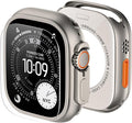 amBand Metal Case Screen Protector for Apple Watch Ultra 3/Ultra 2/Ultra 49mm, W3 Rugged Bumper Thin Frame with 9H Tempered Glass Film & Back Cover, [Waterproof] [Band Compatible], Natural Titanium by amBand