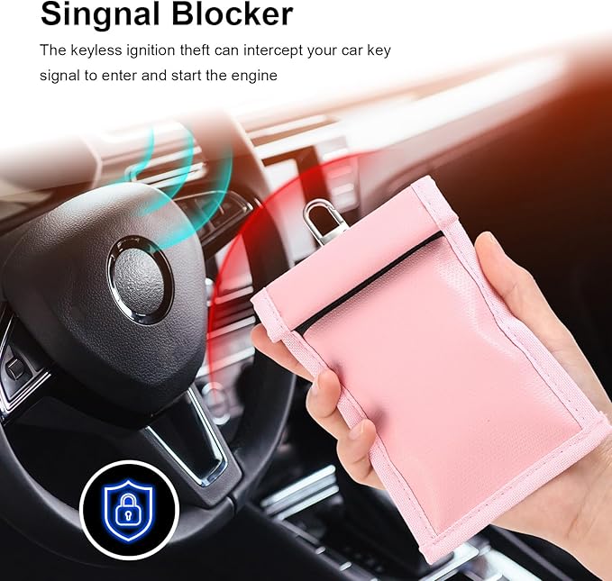 Shinylin 6 Pack Faraday Bags for Laptop Phone Car Key Tablet, EMP Proof Faraday Bags Waterproof Faraday Cage Device Signal Proof Faraday Blocker Pouch for Anti Theft Anti Tracking (Pink) - Image 4