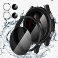 Suoman 2+2 Pack for Samsung Galaxy Watch 5 Pro 45mm Case, [Anti-peeping] 9H Tempered Glass Privacy Screen Protector, All-Round PC Matte Protective Cover Bumper -Black+Black by Suoman