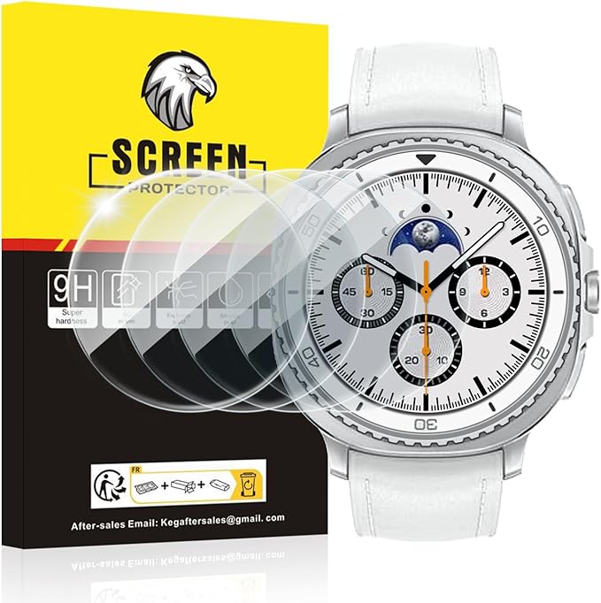 SPGUARD Samsung Galaxy Watch 8 Classic Screen Protector [4 Pack] Tempered Glass for Galaxy Watch 8 Classic 46mm - Anti-Scratch, Bubble-Free, HD Clear Film (Compatible with Samsung Galaxy Watch8 Classic 46mm Only) by SPGUARD