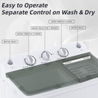 Elevon Portable Washing Machine Twin Tub 9.9 Lbs Capacity, (7.7 Lbs) and Spinner(2.2 Lbs) Combo Mini Compact Laundry Washer for Home, Apartment, Camping, RVs and Dorms, Black/White - Image 3