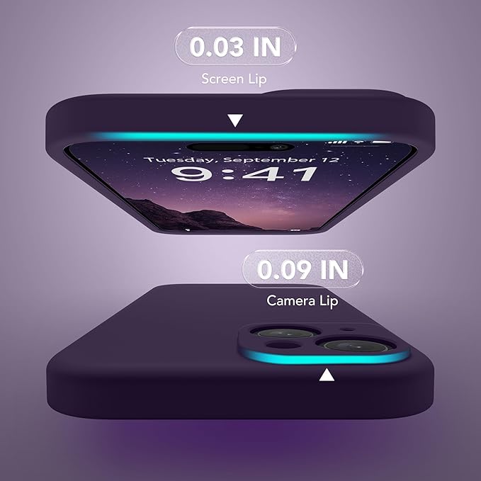 Magnetic for iPhone 13 Case, Compatible with MagSafe, [Full Camera Protection][Screen Protector] Silicone Shockproof Protective Phone Case for iPhone 13 6.1", Deep Purple - Image 6
