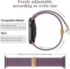 Braided Stretchy Band Compatible with Apple Watch Bands 38mm 40mm 41mm 42mm 44mm 45mm 46mm 49mm Women Men, Soft Nylon Solo Loop Magnetic Sport Strap for iWatch Series 11 10 9 8 7 6 5 4 3 2 1 SE Ultra - Image 2