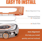 Smiling 3 Pack Screen Protector Compatible with Apple Watch Ultra 3/Ultra 2/Ultra 49mm and Auto-alignment Installation Frame, Anti-Scratch Tempered Glass Screen Protector, Bubble Free, Touch Sensitive - Image 2