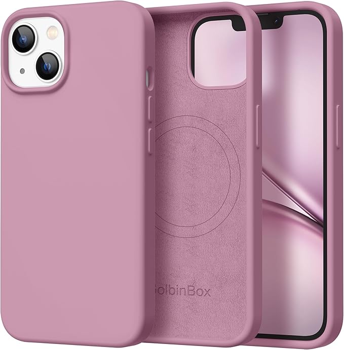 GolbinBox Magnetic for iPhone 15 Case, Compatible with MagSafe, [Soft Anti-Scratch Microfiber Lining], Slim Liquid Silicone Shockproof Protective Phone Case for iPhone 15 6.1 inch, Blackcurrant by GolbinBox