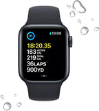 Apple Watch SE (2nd Gen) (GPS, 40mm) - Midnight Aluminum Case with Midnight Sport Band, S/M (Renewed) - Image 4
