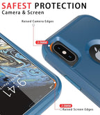 Diverbox for iPhone X Case/iPhone Xs Case [Shockproof] [Dropproof] [Tempered Glass Screen Protector ] Heavy Duty Protection Phone Case Cover for Apple iPhone X/XS (Blue) - Image 4