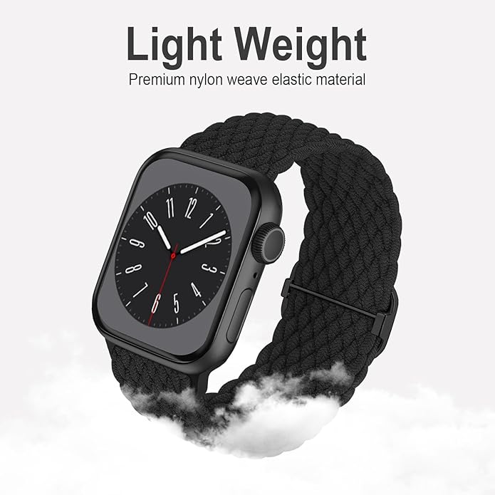 Braided Solo Loop Compatible with Apple Watch Band 38mm 40mm 41mm 42mm 44mm 45mm 46mm 49mm Women Men, Adjustable Stretchy Bands Elastic Sport Strap for iWatch Series 11 10 9 8 7 6 5 4 3 2 SE Ultra 3 2 - Image 2