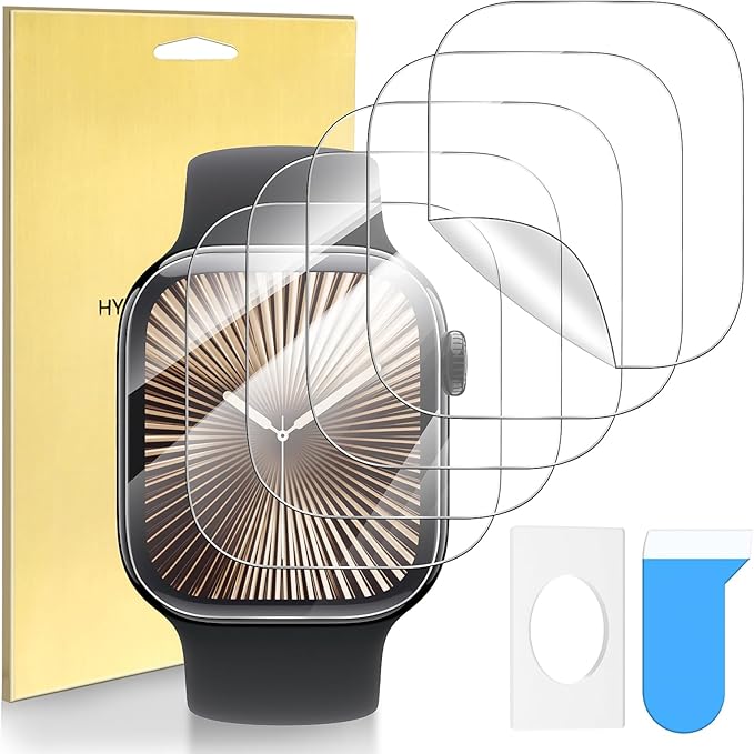 Suoman 6-Pack for Apple Watch Series 6/5/4/SE 3/SE 2/SE 1 44mm Screen Protector, [Not Glass] Flexible TPU Soft Protective film by Suoman