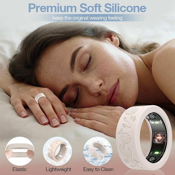 10 Pack Floral Engraved Cover for Oura Ring Gen 4/4 Ceramic/3 Horizon/Heritage, Support Charging with Cover on, Anti-Scratch Silicone Oura Ring Case Protector for Working Out, Gym & Daily Use - Image 6