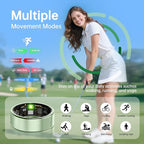 Smart Ring for Women & Men, Health Tracker Ring with Heart Rate, Blood Oxygen,Blood Pressure, IP68 Waterproof Fitness Ring, Sleep Tracker for iPhone and Android, No APP Fee (Green, 7#) - Image 4
