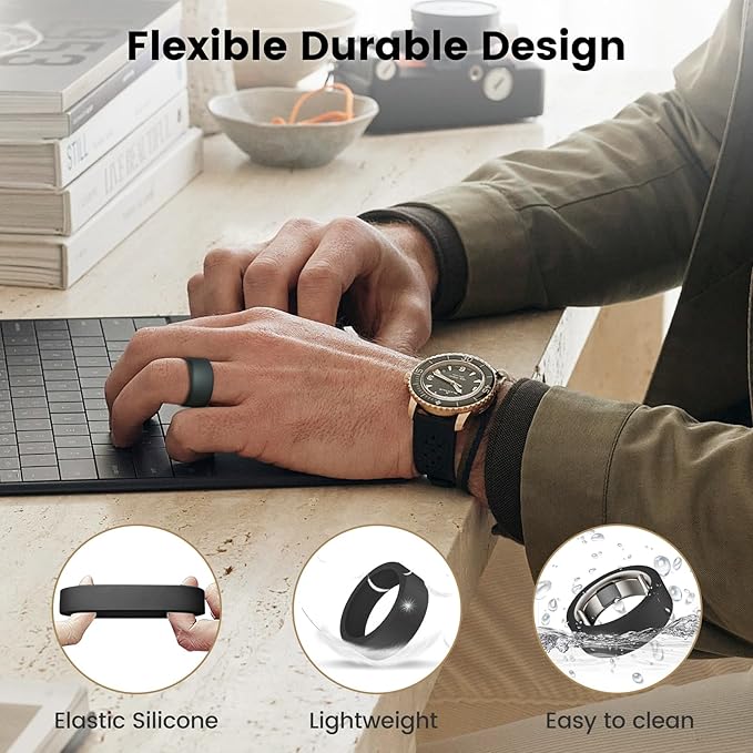 Ring Cover for Oura Ring Gen 4/ Gen 3, Anti-Scratch Elastic Silicone Oura Ring Case Protector for Men Women Working Out Gym (10Collors-9, S (6/7/8/9/10)) - Image 5