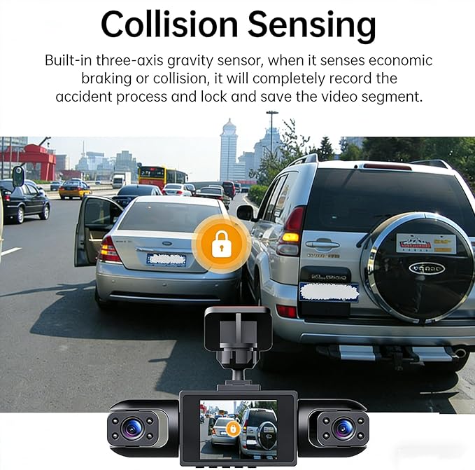 Full View Car Dashcam System - Upgraded 1080p 4 Channel Dash Cam, HD Night Vision, Parking Monitor (Upgraded Version（Four Sides）+32G) - Image 7