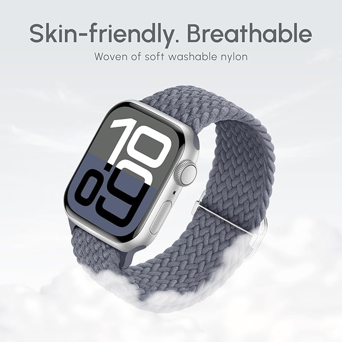 Braided Stretchy Band Compatible with Apple Watch 40mm 41mm 42mm 38mm 44mm 45mm 46mm 49mm Women Men, Breathable Adjustable Nylon Sport Solo Loop Strap for iWatch Series 11 10 9 8 7 6 5 4 3 SE/Ultra 2 - Image 6
