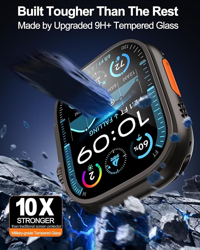 Smiling 3 Pack Screen Protector Compatible with Apple Watch Ultra 3/Ultra 2/Ultra 49mm and Auto-alignment Installation Frame, Anti-Scratch Tempered Glass Screen Protector, Bubble Free, Touch Sensitive - Image 3