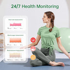 Smart Ring for Women & Men, Health Tracker Ring with Heart Rate, Blood Oxygen,Blood Pressure, IP68 Waterproof Fitness Ring, Sleep Tracker for iPhone and Android, No APP Fee (Green, 10#) - Image 6
