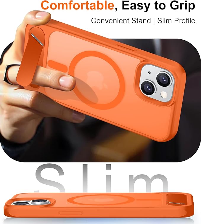 Temdan Magnetic Compatible with iPhone 15 Plus Case & iPhone 14 Plus Case, [Built-in Invisible Kickstand][Compatible with MagSafe][Military Grade Shockproof] Slim Translucent Matte Phone Case 6.7" - Image 7