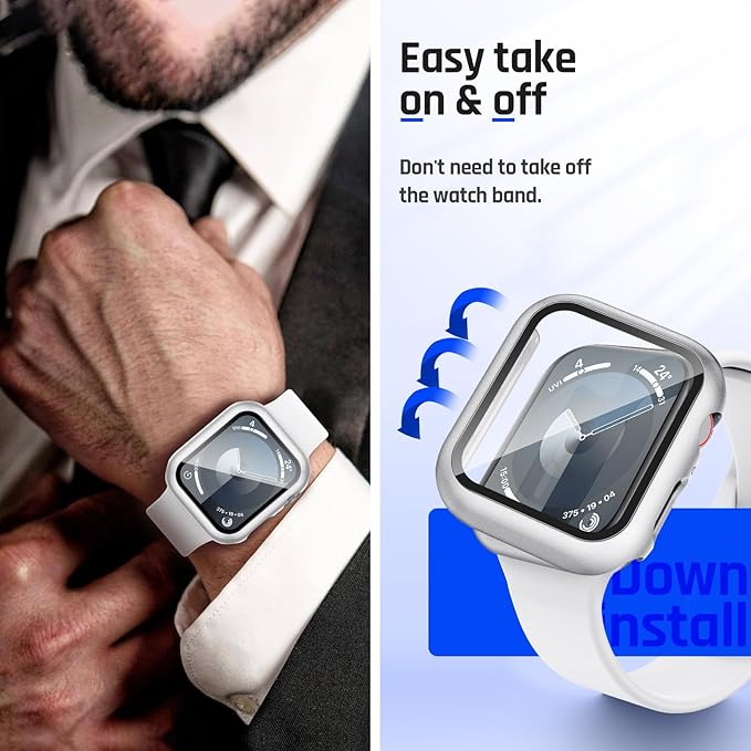 Goton Waterproof Case Compatible for Apple Watch Screen Protector Series 6/5/4, SE 3/2/1 40mm, Hard Bumper with Tempered Glass for iWatch Cover 40 mm - Image 7