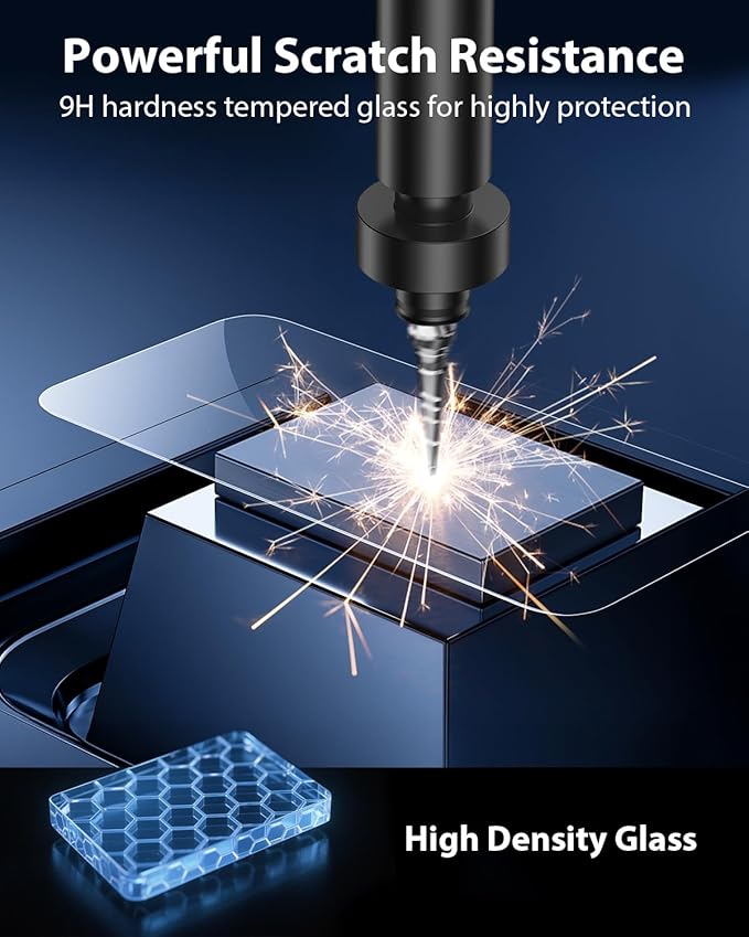 Mkeke 3 Pack Screen Protector for iPhone 16/ iPhone 15 6.1", [9H+ Tempered Glass] [Easy Installation Frame][Military-Grade Drop Protection] HD Clear, Anti-Scratch, Bubble Free - Image 3