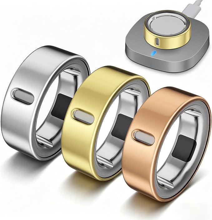 3 Pack Ring Cover Compatible with Oura Ring Gen 4/Oura Ring Gen 3 Horizon/Heritage-Size 8,Support Charging with Cover on,Anti-Scratch Ultra-Thin TPU Ring Protector for Men Women,Gold+Silver+Rosegold by Vigamen
