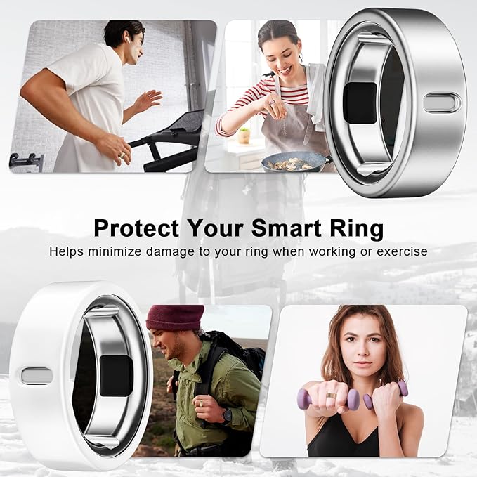 8 Pack Cover Compatible with Oura Ring Gen 4/Oura Ring Gen 3 Horizon/Heritage,Charging Derectly,Matte Texture Wear-Resistant Anti-Scratch TPU Protector for Oura Rings Women Men（C,Size 7 - Image 5