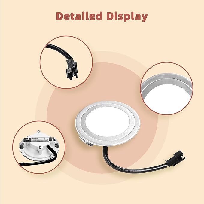 FIREGAS Range Hood Replacement Led Light, AC110-120V, Warm White,L12 High Voltage Warm Round LED Lights,Suitable for Kitchen Hood Replacement Lights - Image 2