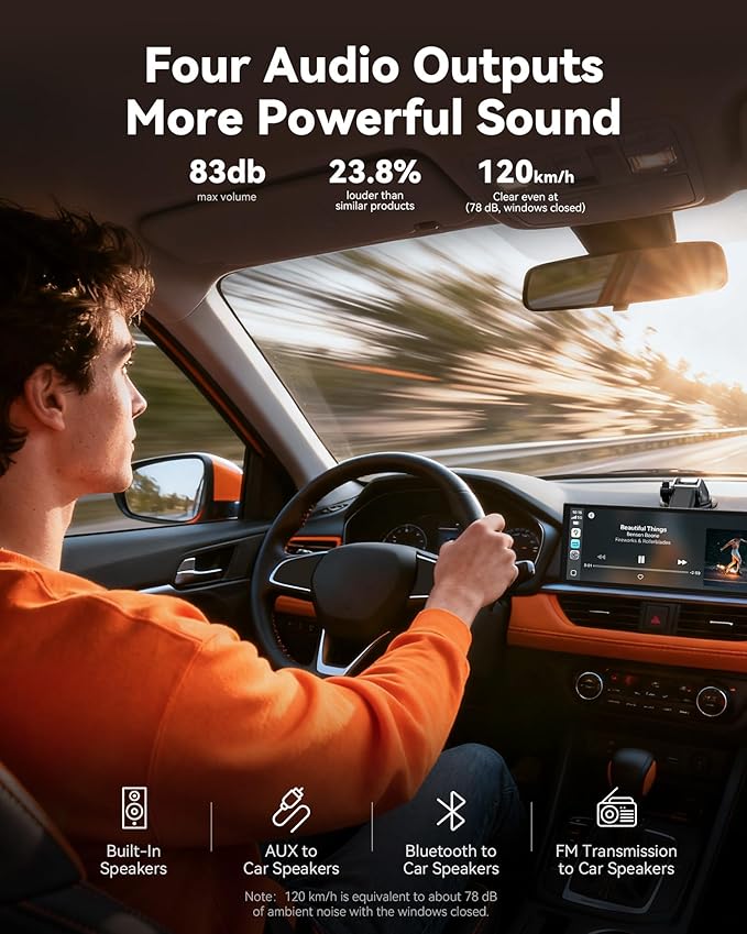 10.26“ Carplay Screen for Car with Net-Flix YouTube, Portable 60FPS Wireless Car Play Tablet for Apple CarPlay & Android Auto, 1080P Backup Camera, OTA, Dual Bluetooth, Voice Control, Navigation - Image 8