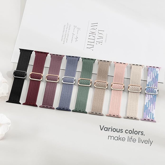 Braided Stretchy Band Compatible with Apple Watch 40mm 41mm 42mm 38mm 44mm 45mm 46mm 49mm Women Men, Breathable Adjustable Nylon Sport Solo Loop Strap for iWatch Series 11 10 9 8 7 6 5 4 3 SE/Ultra 2 - Image 7