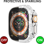KADES Bling Case Compatible for Apple Watch Ultra 3/2/1 49mm, Sparkly Full Diamond Protective PC Bumper Cover, Rhinestone Frame for Women, 49mm-Silver - Image 3