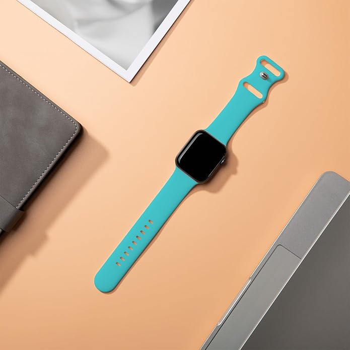 Sport Bands Compatible with Apple Watch 42mm 44mm 45mm 46mm 41mm 38mm 40mm 49mm for Women Men, Soft Silicone Strap for iWatch Wristband Series Ultra SE 11 10 9 8 7 6 5 4 3 2 1 - Image 2
