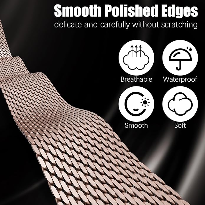 Magnetic Mesh Milanese Loop Compatible with Apple Watch Band 49mm 46mm 45mm 44mm 42mm 41mm 40mm 38mm Men Women, Stainless Steel Metal Strap for iWatch Ultra 3/2/1 Series 11 10 9 8 7 6 5 4 SE - Image 3