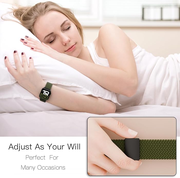 Magnetic Nylon Braided Band Compatible for Apple Watch Ultra2 Ultra 49mm 46mm 45mm 44mm 42mm 41mm 40mm 38mm Women Men ,Adjustable Elastic Sport Strap for iWatch Series10/9/8/7/6/5/4/3/2/1 SE - Image 3