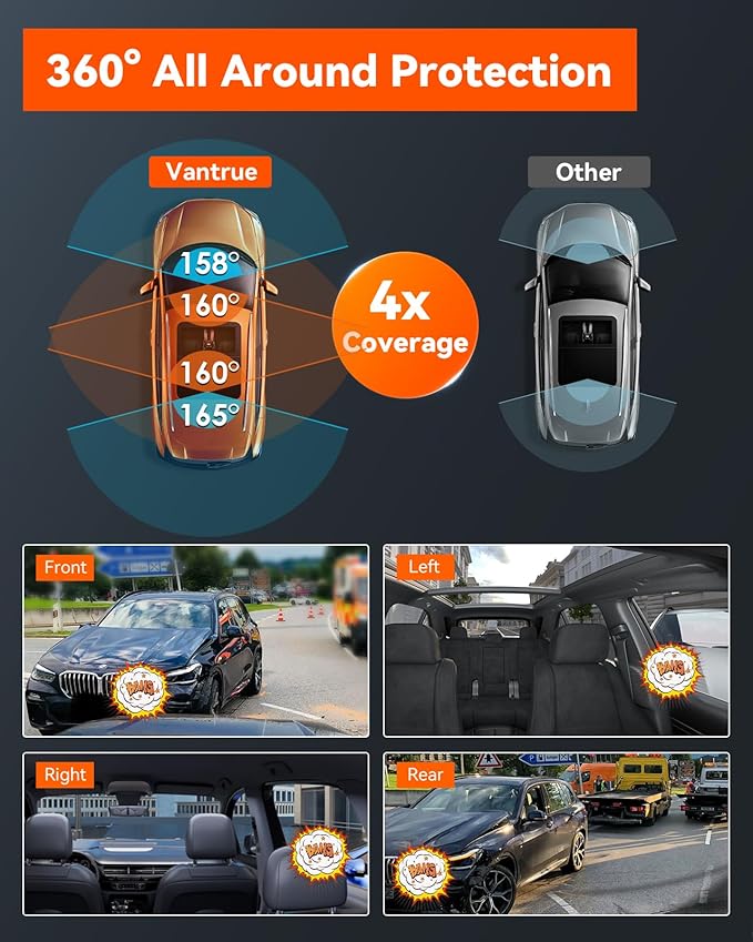 【Bundle: Vantrue N5 4 Channel WiFi Dash Cam + Hardwire Kit + CPL Filter + Remote Control】 2.7K+1080P*3 Front Rear Inside Camera with Side View, STARVIS 2, Voice Control, GPS, 24H Parking Mode - Image 4