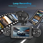 4 Channel Dash Cam 360° View, Include Front & Rear Left Right Camera Support 4 Way Recording, 32GB Card, 3” IPS Screen/Night Vision/WDR/24H Parking/G-Sensor（2G/4G/8G / 3 Split Screen (4 Channel) - Image 6