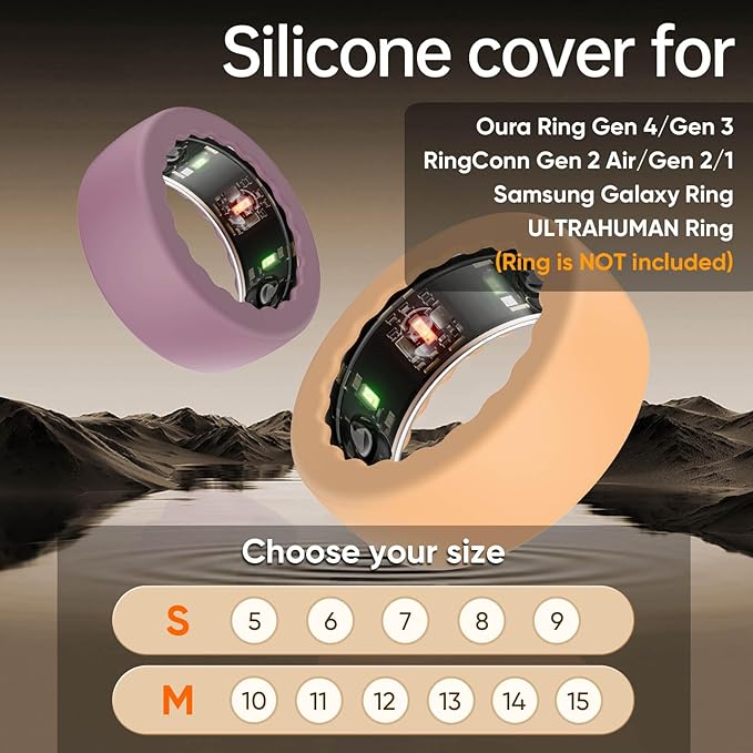 SUNDO Cover Case Compatible with Oura Ring Gen 4/Gen 3/Samsung Galaxy/RingConn/ULTRAHUMAN, Anti-Scratch Elastic Silicone Protector Accessories for Men Women Working Out Gym - Image 2