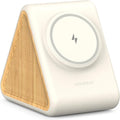 Housbay 2-in-1 White Noise Sound Machine & Magnetic Wireless Charger, Stereo Sleep Sounds, Clutter-Free Bedside Charging Station for iPhone - White Oak by HOUSBAY