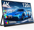 Newsoul 4K QLED Portable Monitor 120Hz Gaming Monitor, 100% DCI-P3 | 2000:1 Contrast | Fast IPS 0.1ms, Built-in Stand | VESA | Speaker, USB-C HDMI Portable Screen for Laptop, Phone, Game Console by NEWSOUL