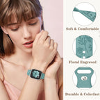 6 Pack Floral Engraved Silicone Bands Compatible for Apple Watch Band 38mm 40mm 41mm 42mm 44mm 45mm 46mm 49mm Women,Flower Sport Straps for iWatch Series 10 9 8 se Ultra 7 6 5 4 3 2 - Image 5