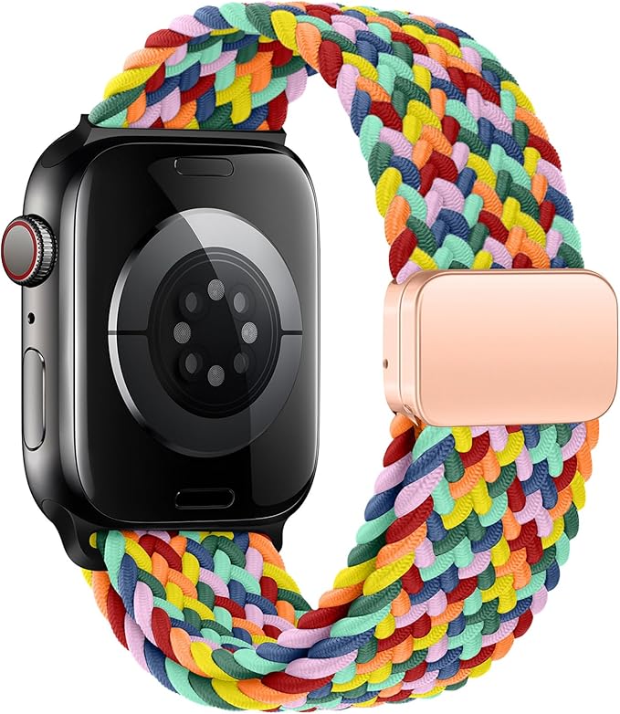 Qimela Sport Loop Compatible with Apple Watch Band 38mm 40mm 41mm 42mm 44mm 45mm 46mm 49mm for Women Men,Magnetic Strap Stretchy Braided Wristband for iWatch Series 11 10 9 8 7 6 5 4 SE Ultra 3 2 1 - Image 2