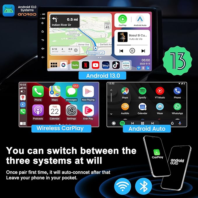 MMB MAX 5.0 Magic Ai Box Wireless Carplay & Android Auto Adapter, Android 13, 8+128GB, 8Core, Multimedia Video Box Support Disney+, NetfIix,YouTube,Live Sports,Google Store,HDMI OTA and More - Image 2