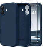 Magnetic for iPhone 16 Case, Compatible with MagSafe, [Screen Protector + Full Camera Protection], Silicone Shockproof Anti-Scratch Protective Phone Case for iPhone 16 6.1", Cobalt Blue by SUYDANBOX