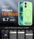 Temdan Magnetic Compatible with iPhone 16 Plus Case, [Built-in Invisible Kickstand][Compatible with MagSafe][Military Grade Shockproof] Slim Translucent Matte Phone Case for iPhone 16 Plus 6.7" - Image 2