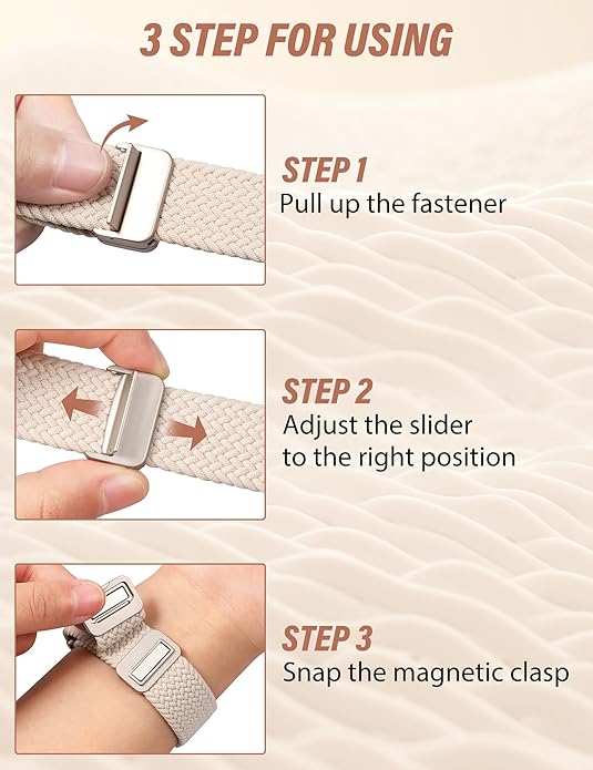 TOYOUTHS Braided Magnetic Band Compatible with Apple Watch Bands 38/40/41/42/44/45/46/49mm Women Men, Dressy Celtic Metal Stretchy Elastic Strap for iWatch Series 11 10 9 8 7 6 5 4 SE/Ultra 3 2 1 - Image 7