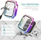Surace 41mm Case Compatible with Apple Watch Series 9 Series 8 Series 7 with Screen Protector, Bling Diamond Overall Protective Case Compatible with Apple Watch Series 7 & 8 & 9 41mm, Rainbow - Image 3