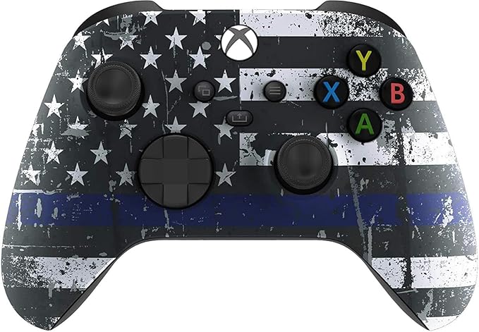 Custom Controllerzz Wireless Controller for Microsoft Xbox Series X/S & Xbox One - Custom Soft Touch Feel - Custom Xbox Series X/S Controller (X/S Blue Line) by CustomControllerzz