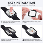 Tensea for Waterproof Apple Watch Screen Protector Case 40mm SE 3/SE 2nd Generation/SE/Series 6/5/4 Accessories, iWatch Protective PC Face Cover with Tempered Glass Film for Women Men, 40 mm - Image 7